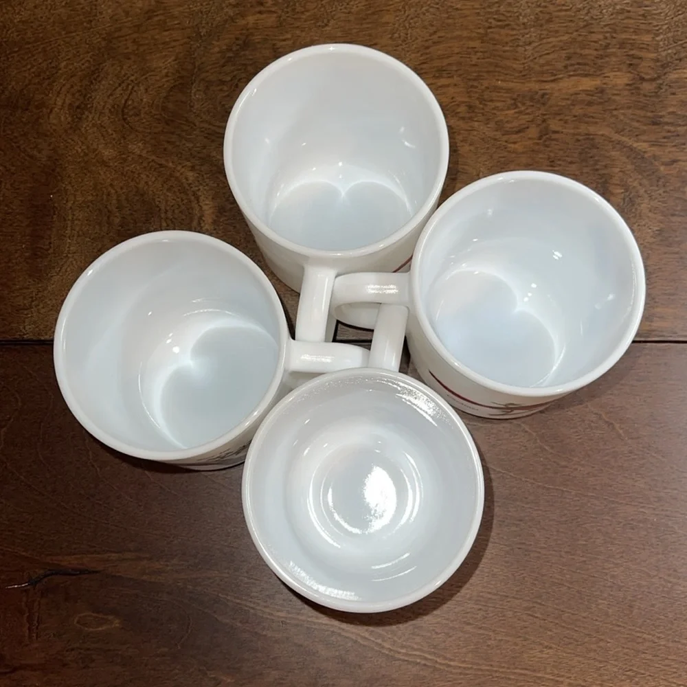 4 cups w/ Cardinals Blue Birds Red headed woodpecker